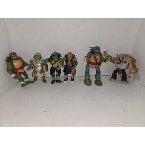 Lot Of 6 Vintage Teenage Mutant Ninja Turtles Action Figures Playmates Toys TMNT
